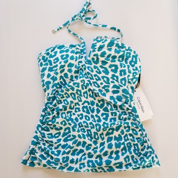 Calvin Klein V-Wire Bandeau Halter Tankini Top Size Small - Picture 5 of 10